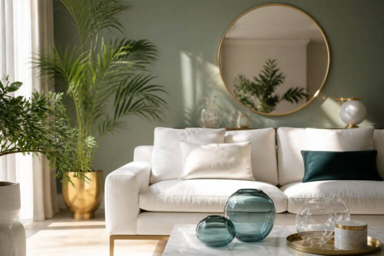 Inspirez votre salon : 10 idées déco autour d’un mur vert tendance