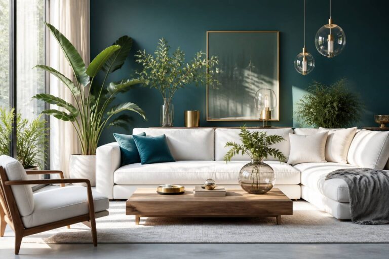 Inspirez votre salon : 10 idées déco autour d&rsquo;un mur bleu élégant