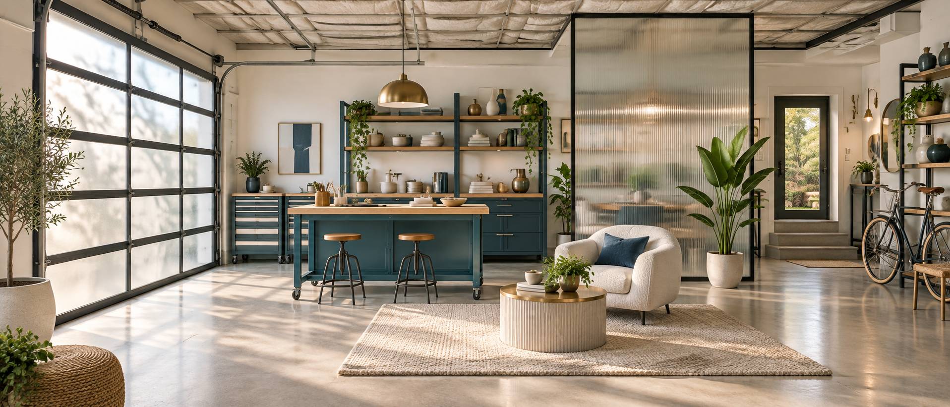 Illustration éditoriale du sujet : Idées innovantes pour transformer votre garage en un espace déco unique