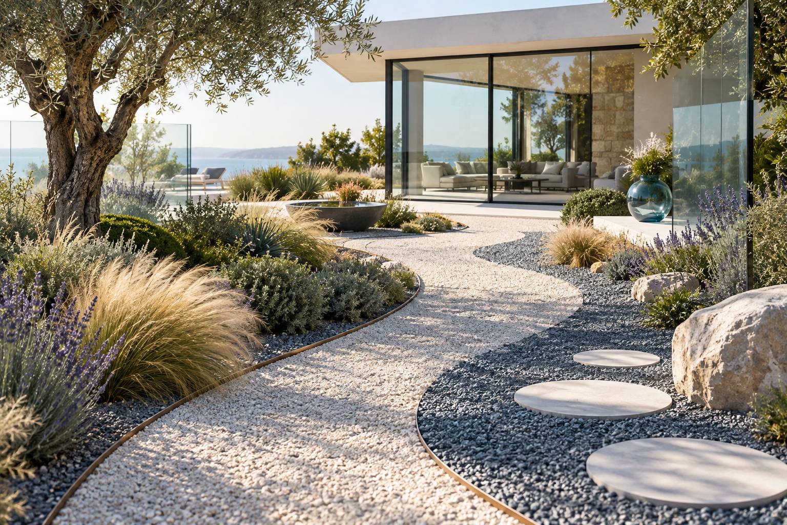 Illustration éditoriale du sujet : Inspirez votre jardin : 10 idées créatives pour sublimer vos espaces avec du gravier